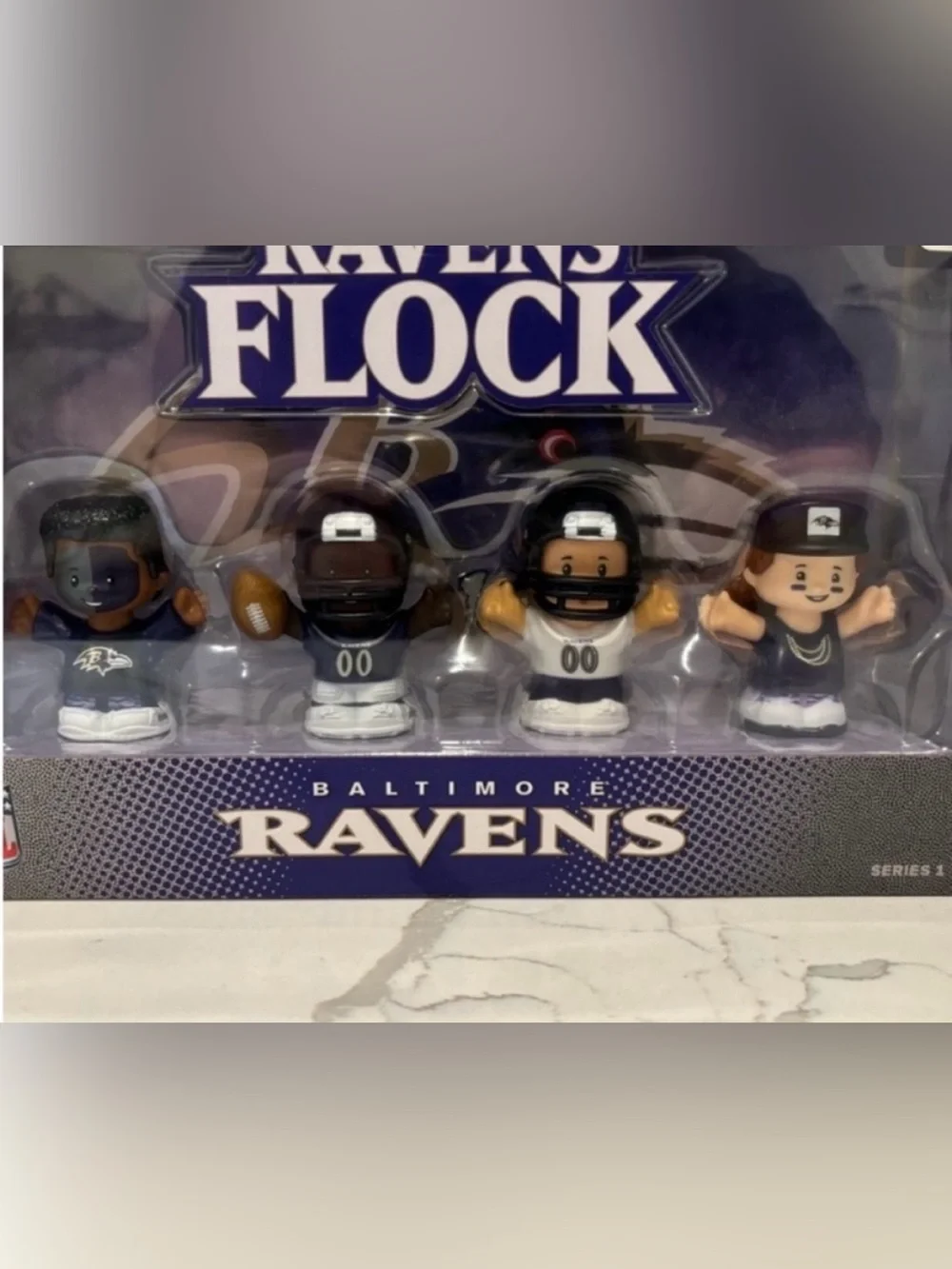 Fisher Price Little People NEW SEALED NFL Baltimore Ravens Ravens Flock Series 1